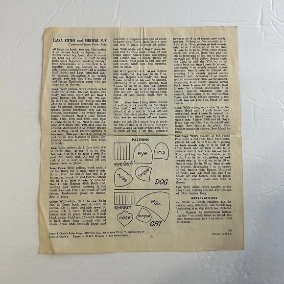 Vintage Knit/Crochet Plush and Doll Patterns Lot of 4 HTF RARE - Picture 8 of 10